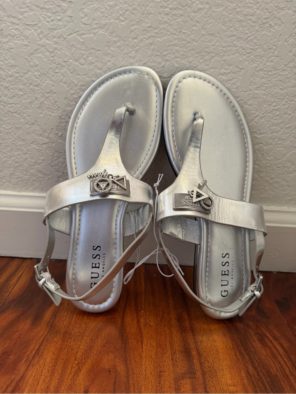 GUESS Silver Metallic Sandals Size 7